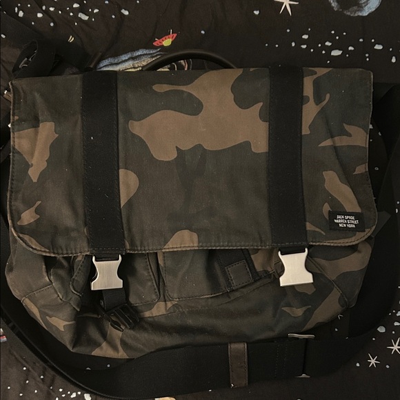 Kate Spade Green and Black Camouflage Messenger Bag